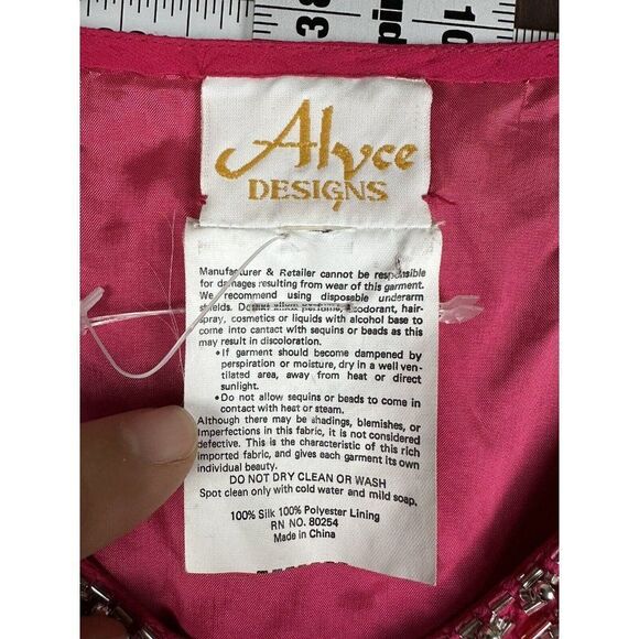 Alyce Design Pleasant Top Shirt Sequins Sprinkles Red Pink Womens Large Vintage - Picture 3 of 6